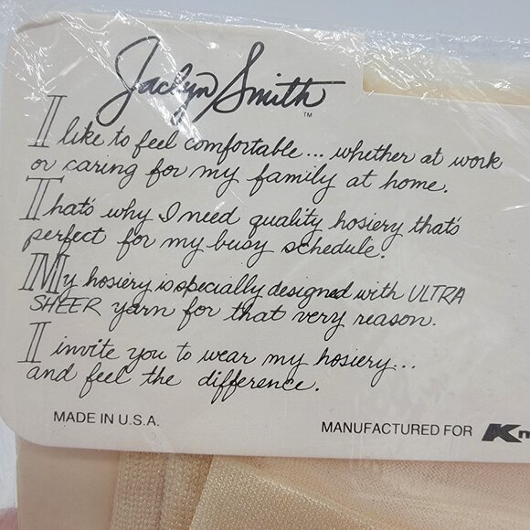 Jaclyn Smith Pantyhose Womens Sz C Sandalfoot Lycra Ultra Sheer Light Panty‎ - Picture 7 of 7